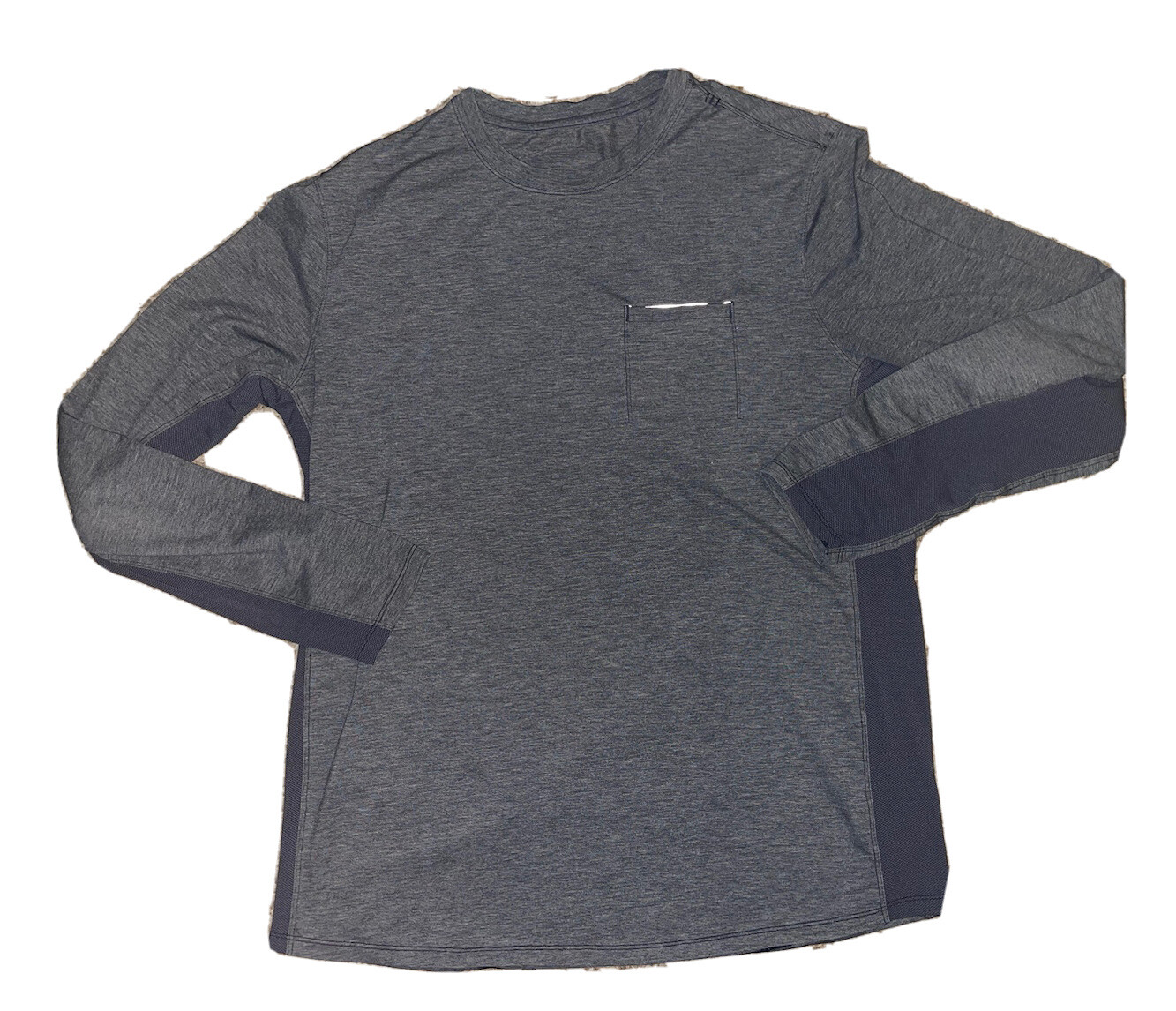 Lululemon Mens Gray Long Sleeve Stretch Metal Tech Run Pocket T Shirt XL gallery