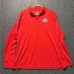Ohio State OSU pullover shirt mens L red 1/4 zip performance polyester Active