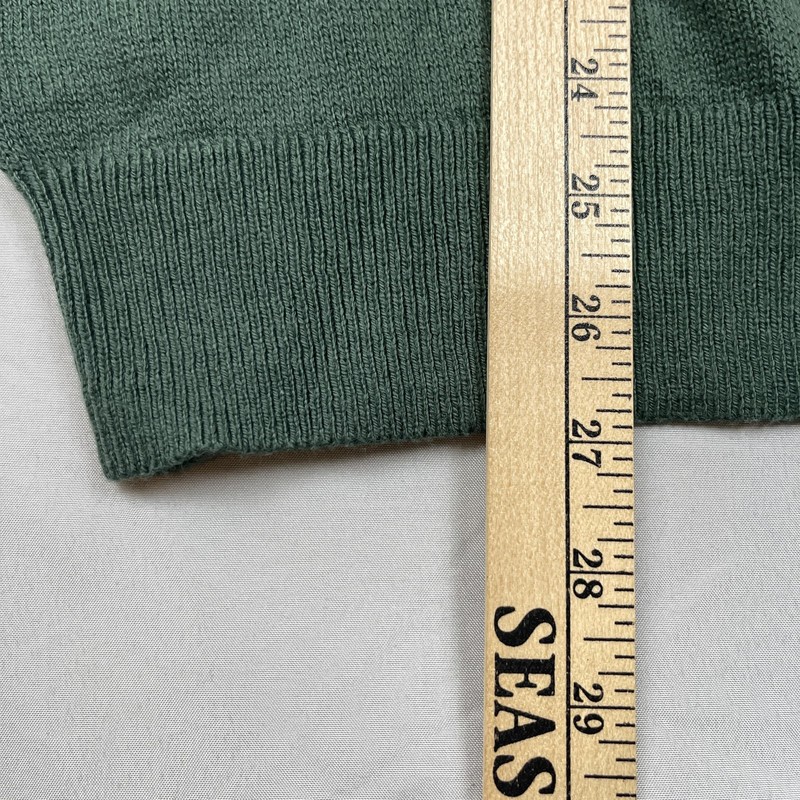 J.Crew Pullover Sweater Mens XL Green 1/4 Zip Cotton Knit Mock Neck Stand Collar gallery