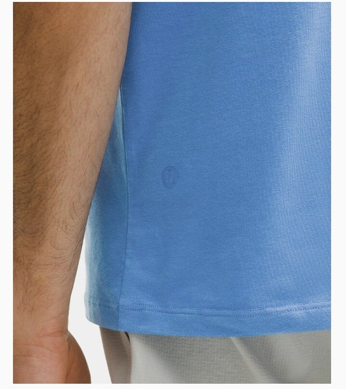 100% AUTHENTIC NWT LULULEMON ORGANIC COTTON CLASSIC FIT T SHIRT MEN M STARCH BLU gallery