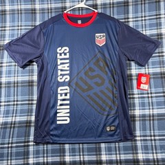 US Soccer Federation Mens USA Jersey Navy Blue Soccer Shirt Large World Cup