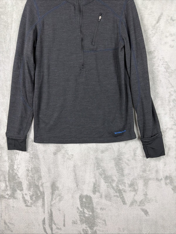 Terramar Climasense Base Layer Shirt Mens Small 1/4 Zip Wool Blend Thumbholes gallery