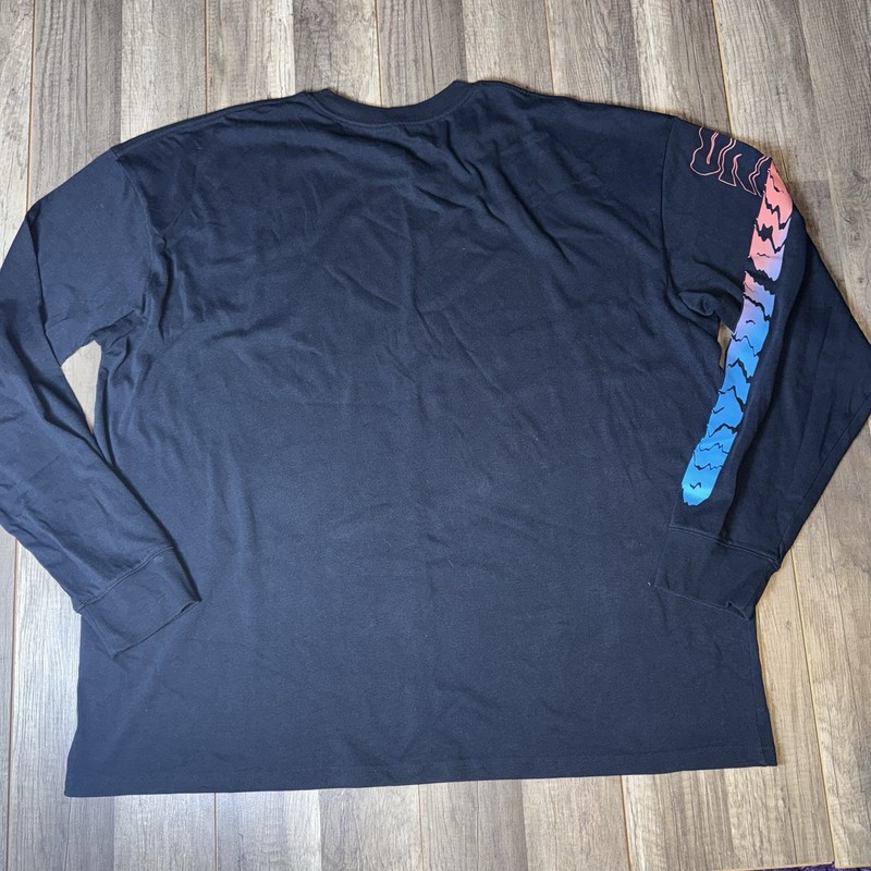 Under Armour Long Sleeve Graphic Shirt Mens 2XL Loose Black Multicolor Logo gallery