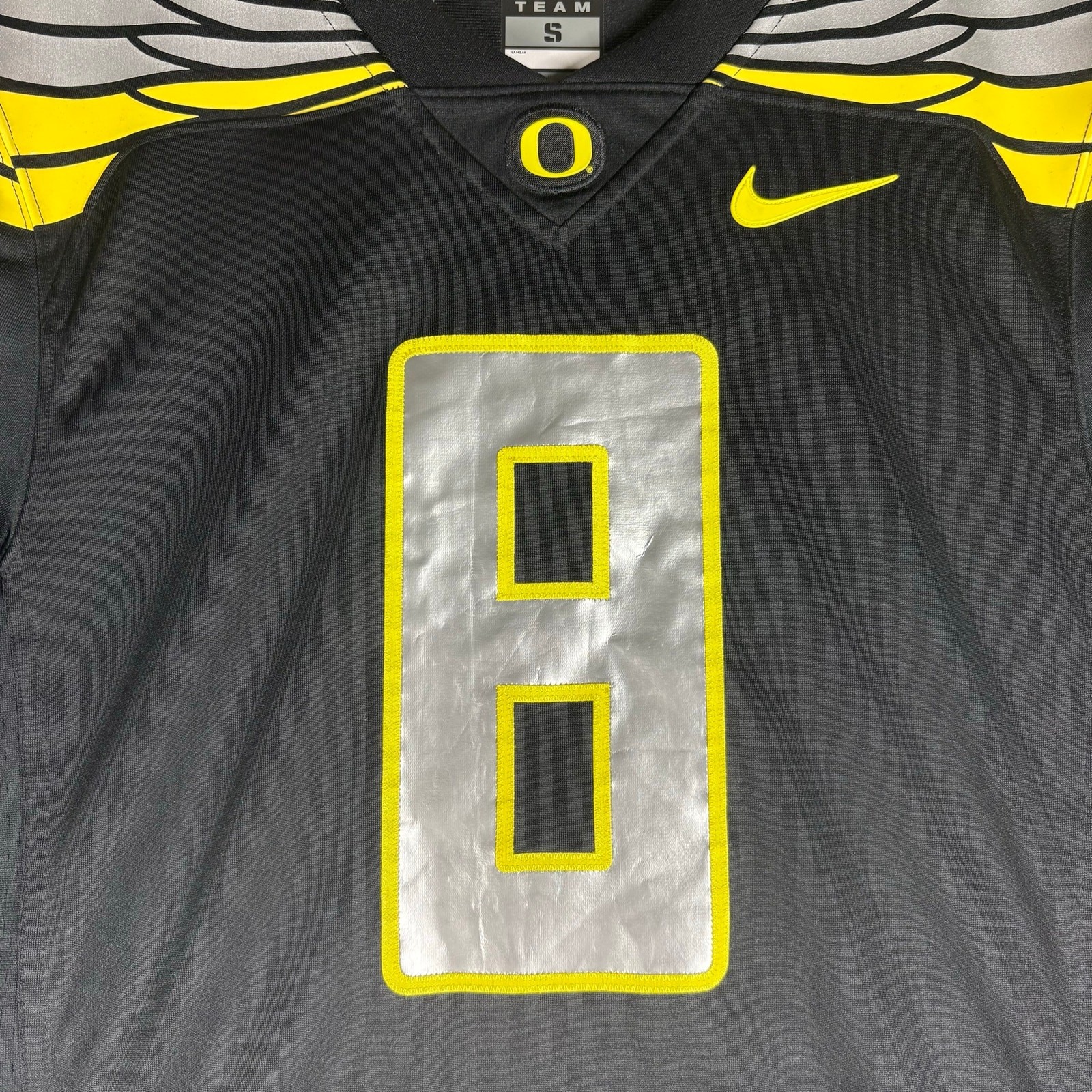 Nike Team Oregon Ducks #8 Football Jersey Mens Small Black Yellow NCAA Indonesia gallery
