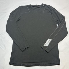 Helly Hansen Shirt Mens L Black Merino Wool Thermal Base Layer Ski Hiking