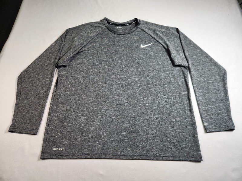 Nike Swim Performance Shirt Men XL Gray Long Sleeve Dri Fit Activewear Adult Tee gallery