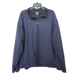 Foot Joy Jacket Mens XL Blue Full Zip Softshell Windbreaker FJ Golf Casual