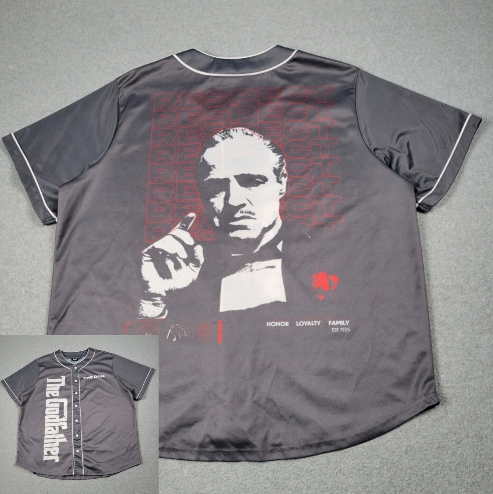 The Godfather Baseball Jersey Men 2XL Official Big Logo Don Honor Loyalty Family gallery