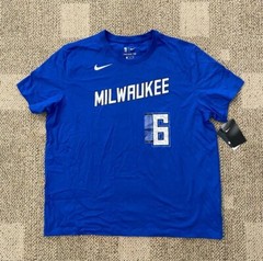 The Nike Tee T Shirt Short Sleeve Blue NBA Milwaukee Bucks #6 Bledsoe Men’s 2XL