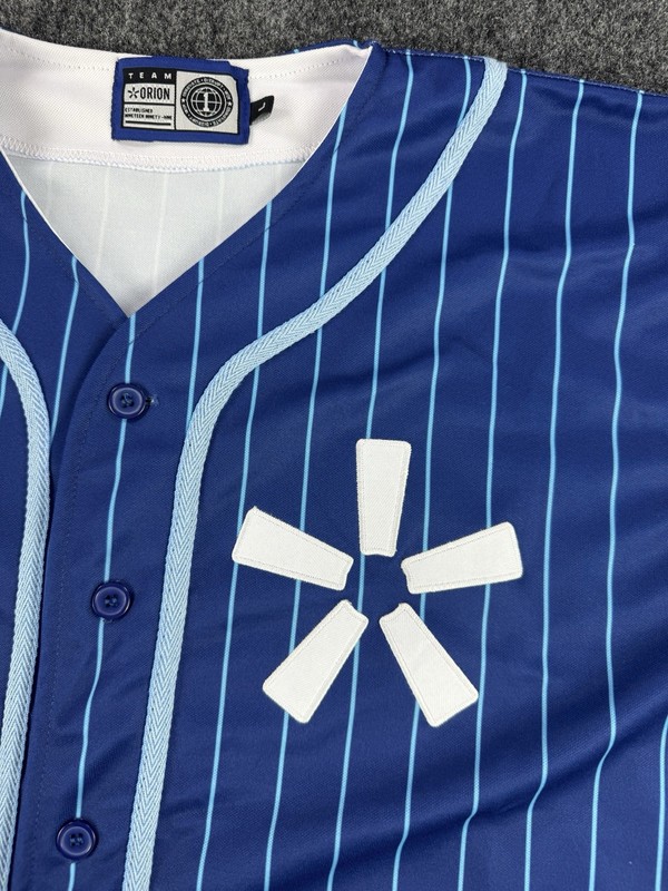 Orion Baseball Jersey Blue Pinstripe Button L gallery