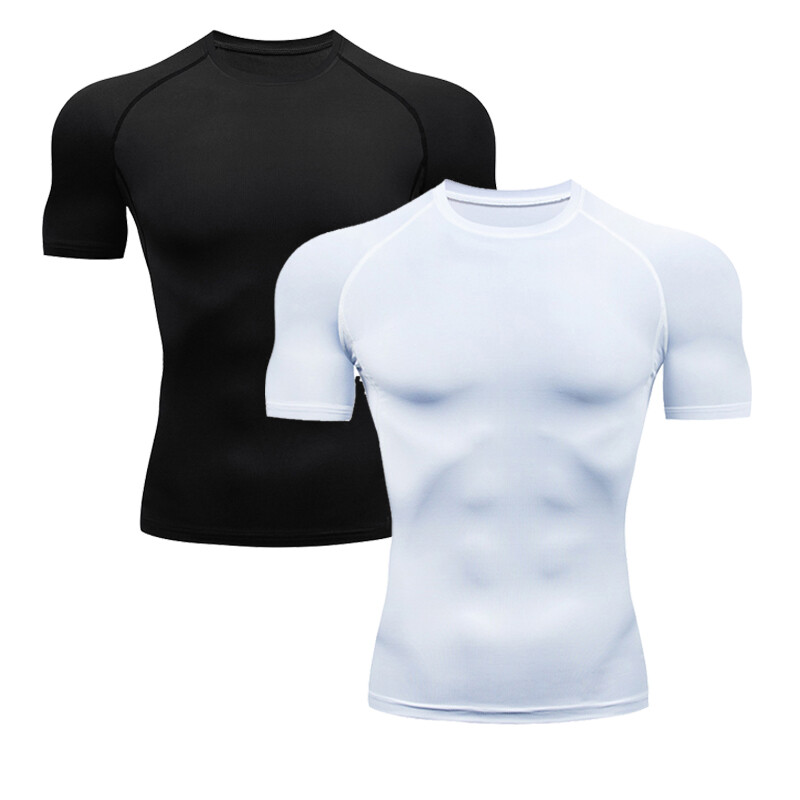 Men's Workout Quick Dry Baselayer T-Shirt Tops Short Sleeve Compression Shirts gallery