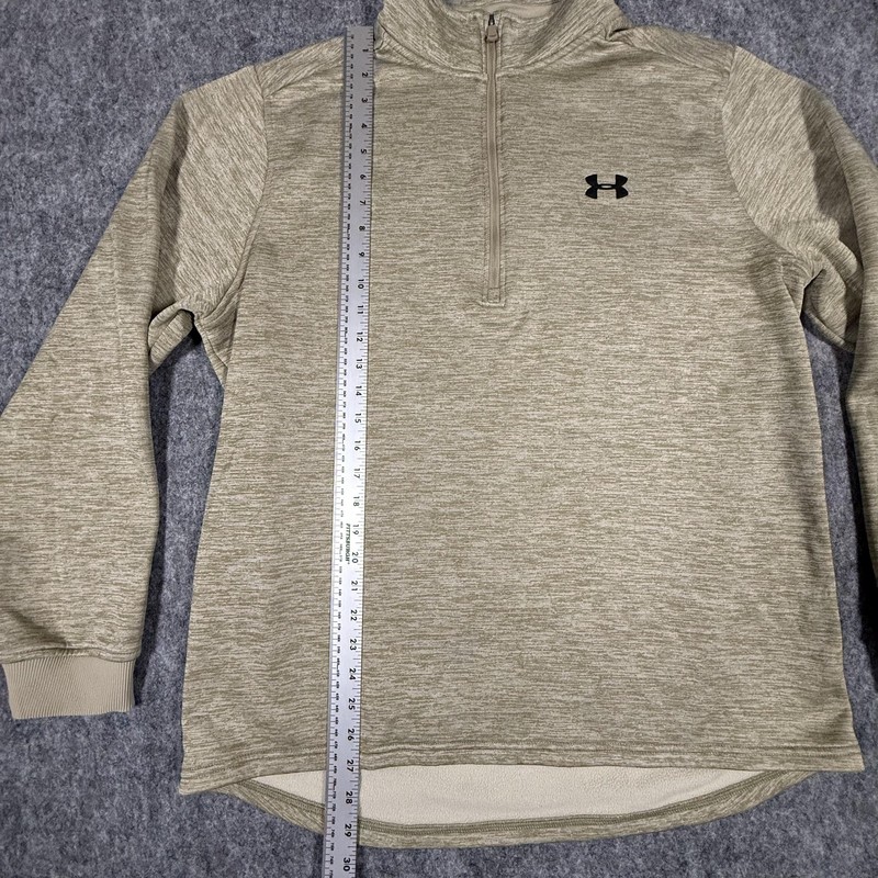 Under Armour ColdGear Pullover Mens XL Beige 1/4 Zip Fleece Thermal Running gallery