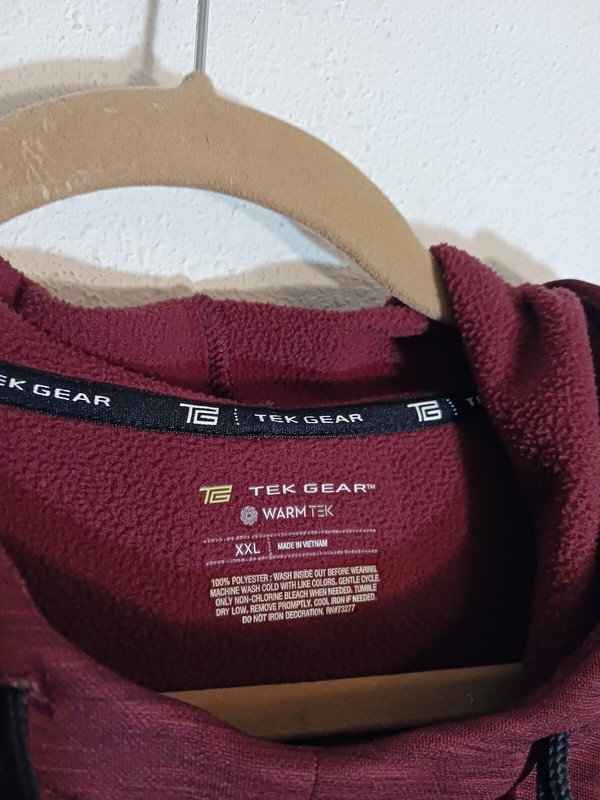 Tek Gear Warm Tek RN73277 Fleece XXL 2XL Marron/red Pullover Front Pocket Soft gallery