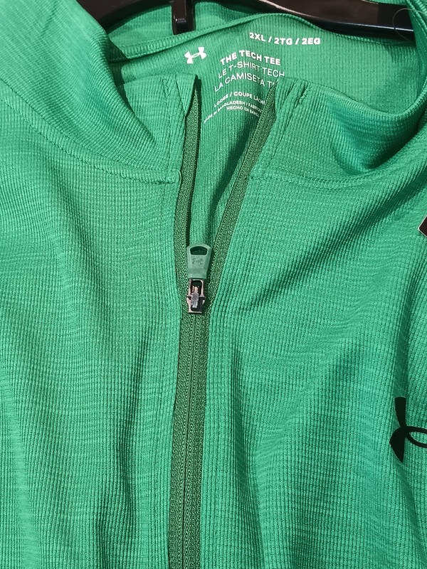 UNDER ARMOUR MEN'S FOREST GREEN THE TECH TEE ZIP PULLOVER 100% POLY 2XL $45 NWT gallery