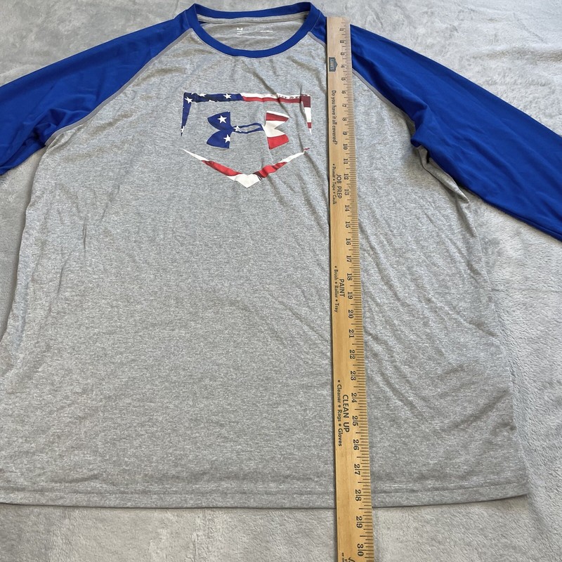 Under Armour Baseball Shirt Large Men’s Plate Icon American Flag 4th Of July gallery