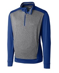 Cutter & Buck Performance Relay Grey w/Blue trim 1/2 Zip Pullover Top SZ: 5XB