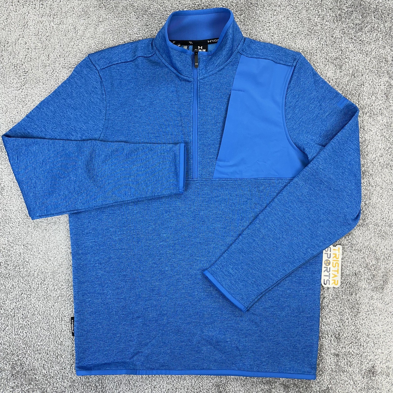 Under Armour Golf Half Zip Pullover Mens Medium Blue UA Drive Sweater Fleece gallery