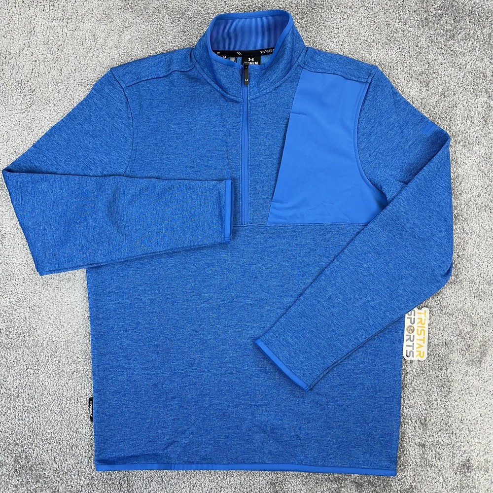 Under Armour Golf Half Zip Pullover Mens Medium Blue UA Drive Sweater Fleece