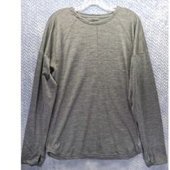 Nike Yoga Dri-FIT Long Sleeve Top Grey Heathered Thumbhole FB7775 Mens M