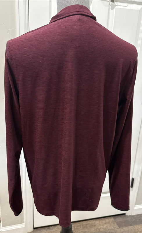 GapFit Long Sleeve Shirt Active Half Zip Dark Red “Windsor Wine” Med - New Tags gallery
