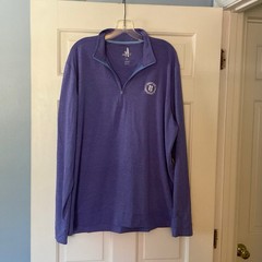 Johnnie-o Vaughn Performance Quarter 1/4 Zip Top Blue Stripe Size XL Golf Prep