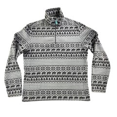 Chubbies Pullover Men Medium Gray Fleece 1/4 Zip Bear Fair Isle Thermal Abstract