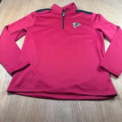 NFL Atlanta Falcons Mens L Red 1/4 Zip Pullover Fleece Lined Team Apparel