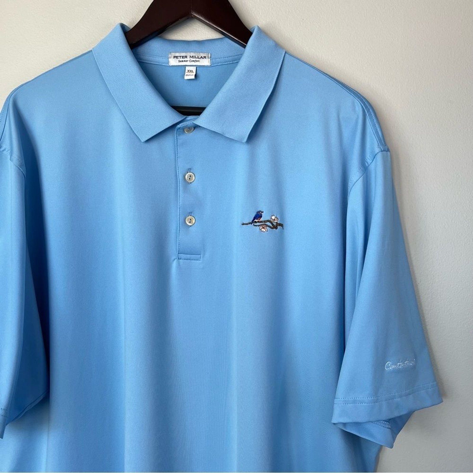 Peter Millar Mens XXL Summer Comfort Light Blue Polo Shirt Contentment Bluebird gallery