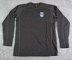 Kuhl Skar Shirt Mens Small Gray 100% Merino Wool Long Sleeve Crew Baselayer Logo