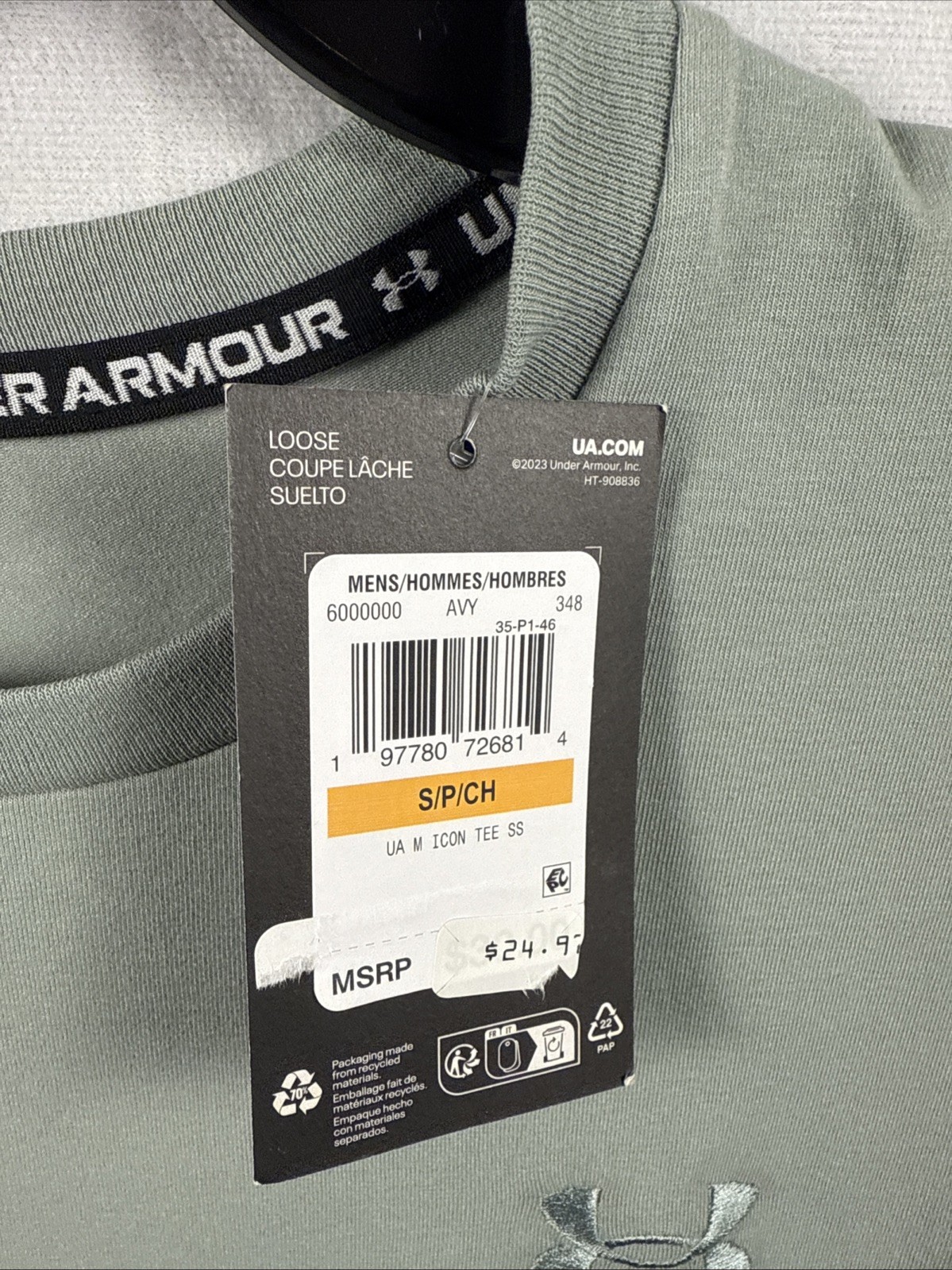 Under Armour Men's Size S - Icon Graphic T-Shirt Silica Green - Style 6000000 gallery