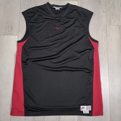 Vintage Nike Dazzle Jersey Mens Extra Large Black Red Center Swoosh Striped Y2K