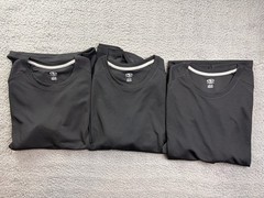 3x Athletic Works Mens Large 42-44 Black Short Sleeve Driworks Mesh Tee T-Shirt