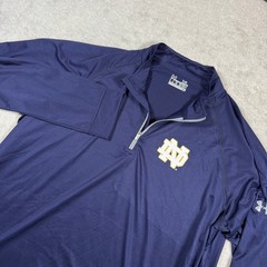 Under Armour Pullover Men XL Navy Notre Dame Fighting Irish HeatGear 1/4 Zip Top