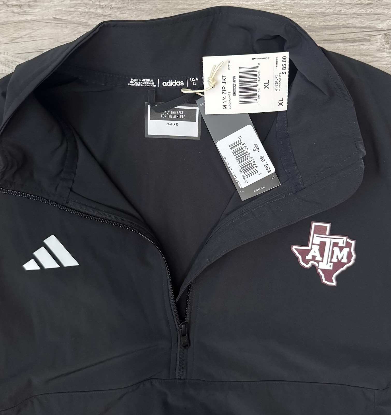 Adidas Texas AM Quarter-Zip Short Sleeve Training Jacket Loose Fit Men’s Size XL gallery