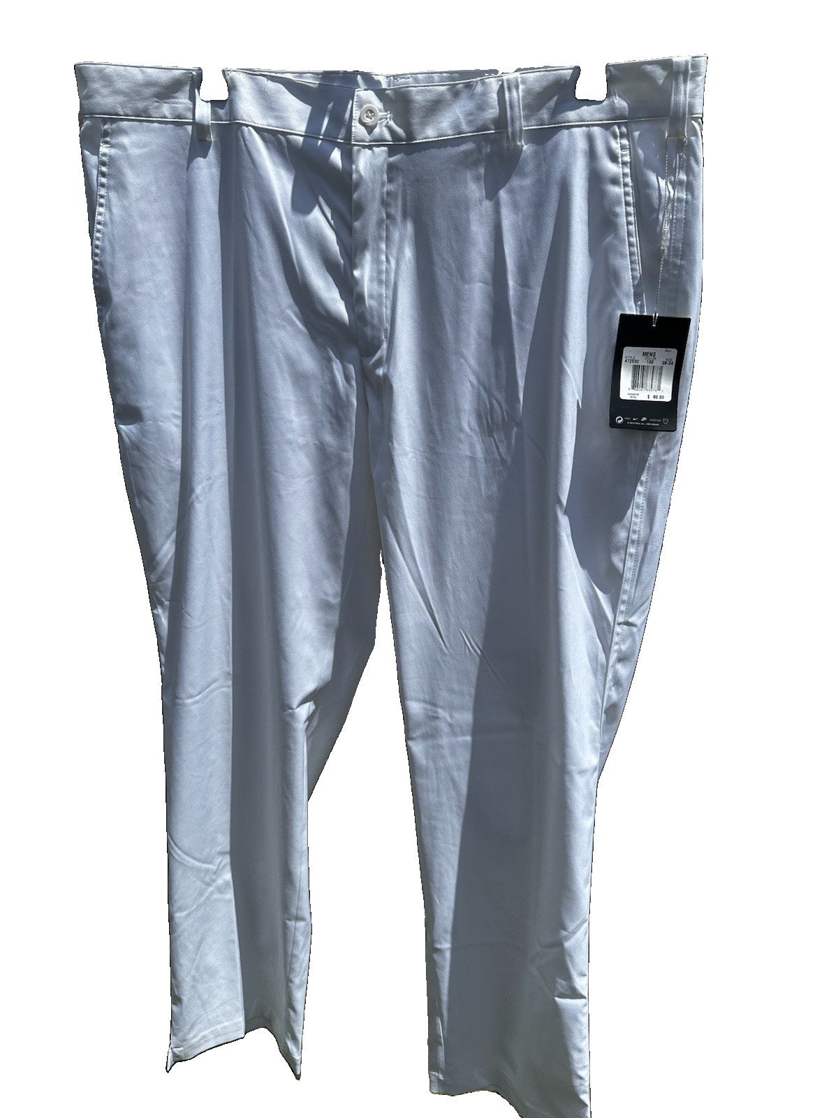 NWT Nike Golf Flat Front Dri-Fit Tech Pants White 472532 Classic Men Size 38x34 gallery