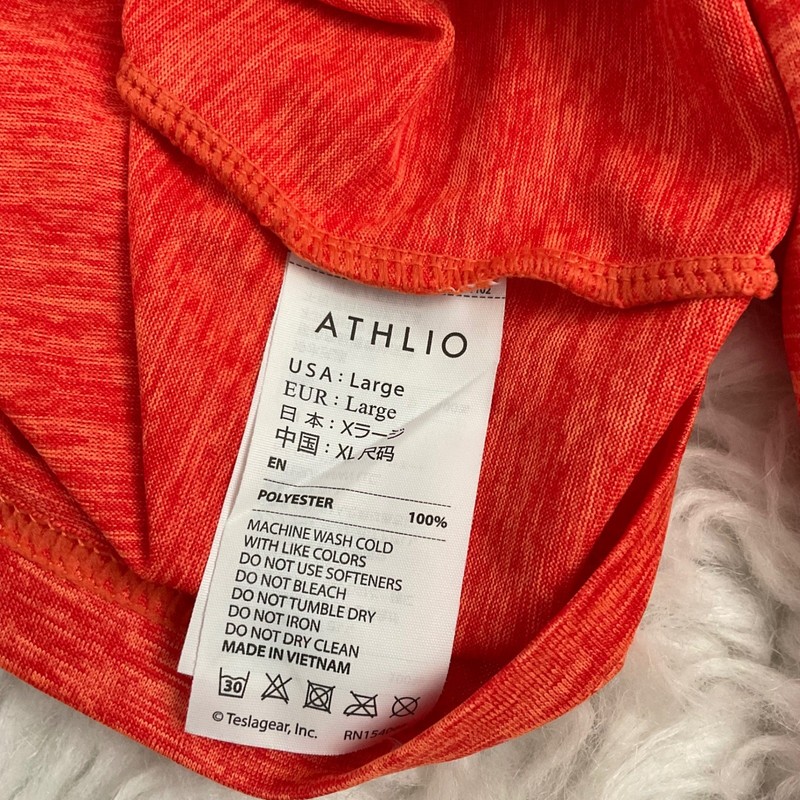 Athlio Orange Heathered Quarter Zip Pullover Athletic Shirt Mens Large Polyester gallery