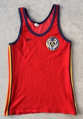 Vintage Adidas Tank Top Medium 70s Track & Field Singlet Shirt USA Olympics