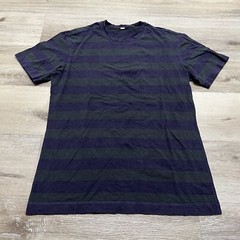 Lululemon 5 Year Basic Tee Men’s Medium Purple Green Poseidon Striped T-Shirt