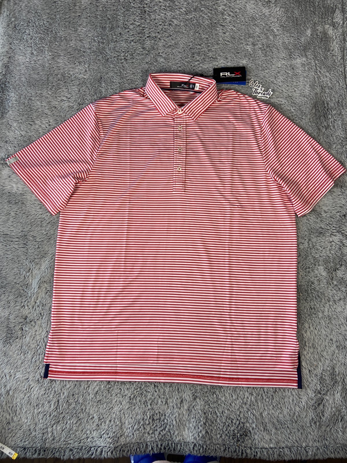$110 RLX Ralph Lauren Classic Fit Stretch Striped Golf Polo Shirt Size XL Men gallery