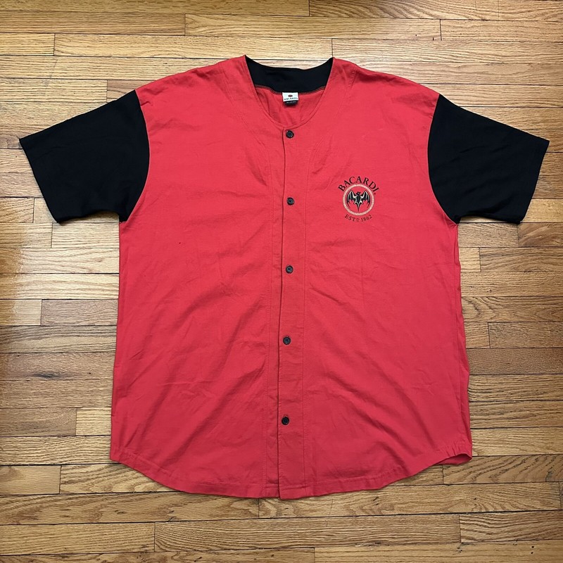 Vintage Bacardi Liquor Button Up Baseball Jersey XXL Men gallery