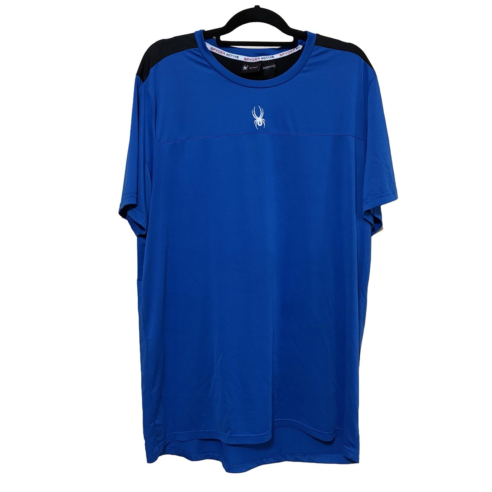 Spyder Active Set-In-Short-Sleeve Tee Men’s XL Blue Black Athletic Pullover gallery