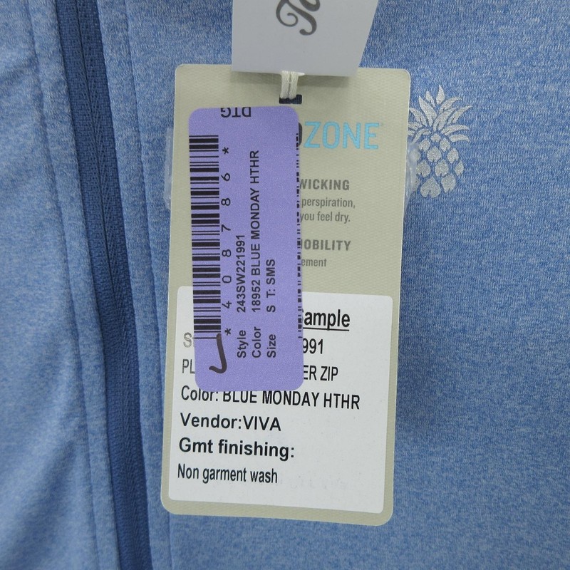 Tommy Bahama Pullover Mens Small Blue Monday Heather Playa Vista Quarter Zip gallery