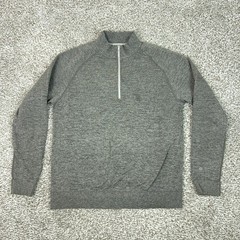 Lululemon Pullover Mens Large Gray Knit Engineered Warmth 1/2 Zip Running Gym