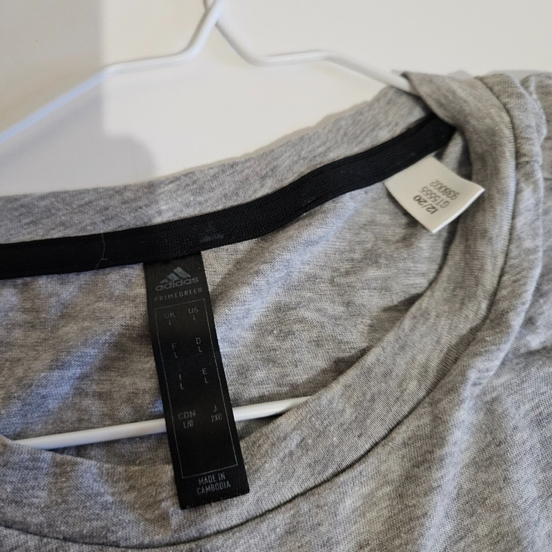 Adidas Areoready Athletic Tee Shirt Large Grey Fast Shipping gallery