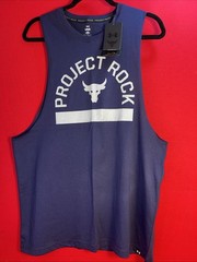 Under Armour Project Rock Payoff Sleeveless Tank Blue Size Med Gym 1383195 NWT