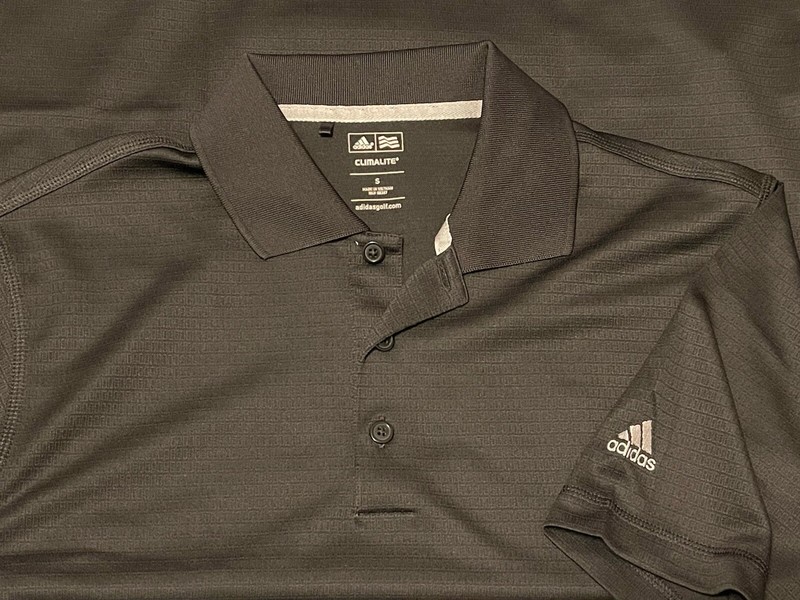 ADIDAS CLIMALITE SOLID GOLF POLO SHIRT MEN SMALL BLACK POLYESTER ATHLETIC gallery