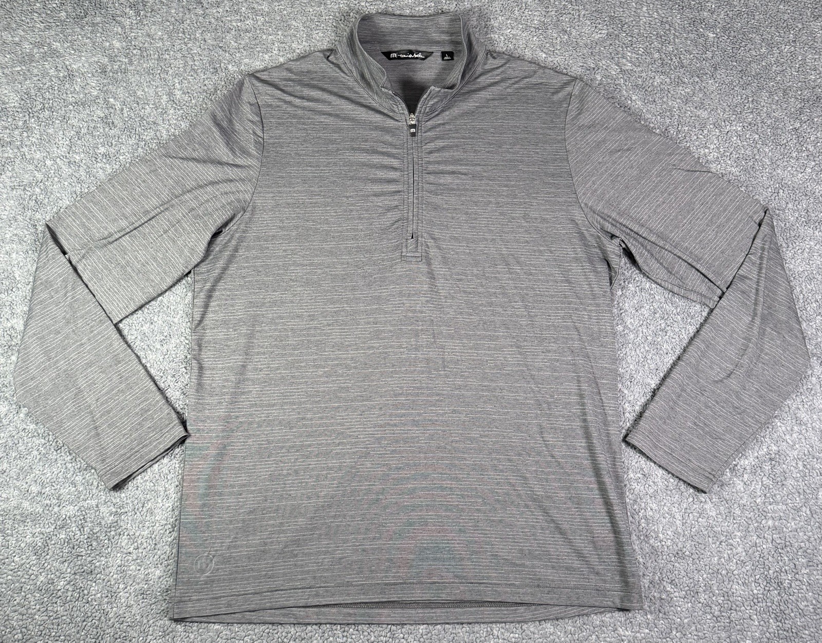 Travis Mathew Shirt Mens L Large Gray Havasu 1/4 Zip Golf Pullover Long Sleeve gallery