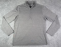 Travis Mathew Shirt Mens L Large Gray Havasu 1/4 Zip Golf Pullover Long Sleeve