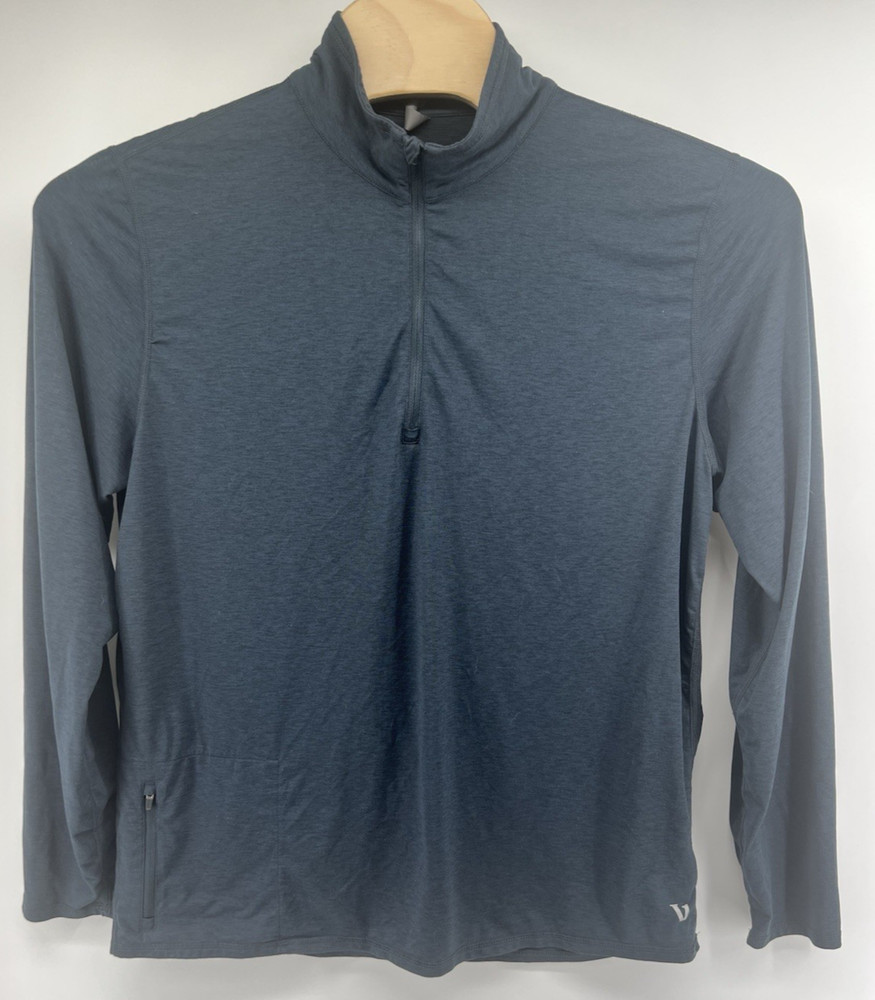 Vuori Men's XL Ease Performance 1/2 Zip Pullover V221 Blue/Gray Heather Stretch