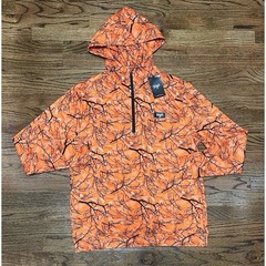 Waggle 1/4 Zip Hoodie Blaze Orange Hunting Season Stretch Golf Pullover Sz L